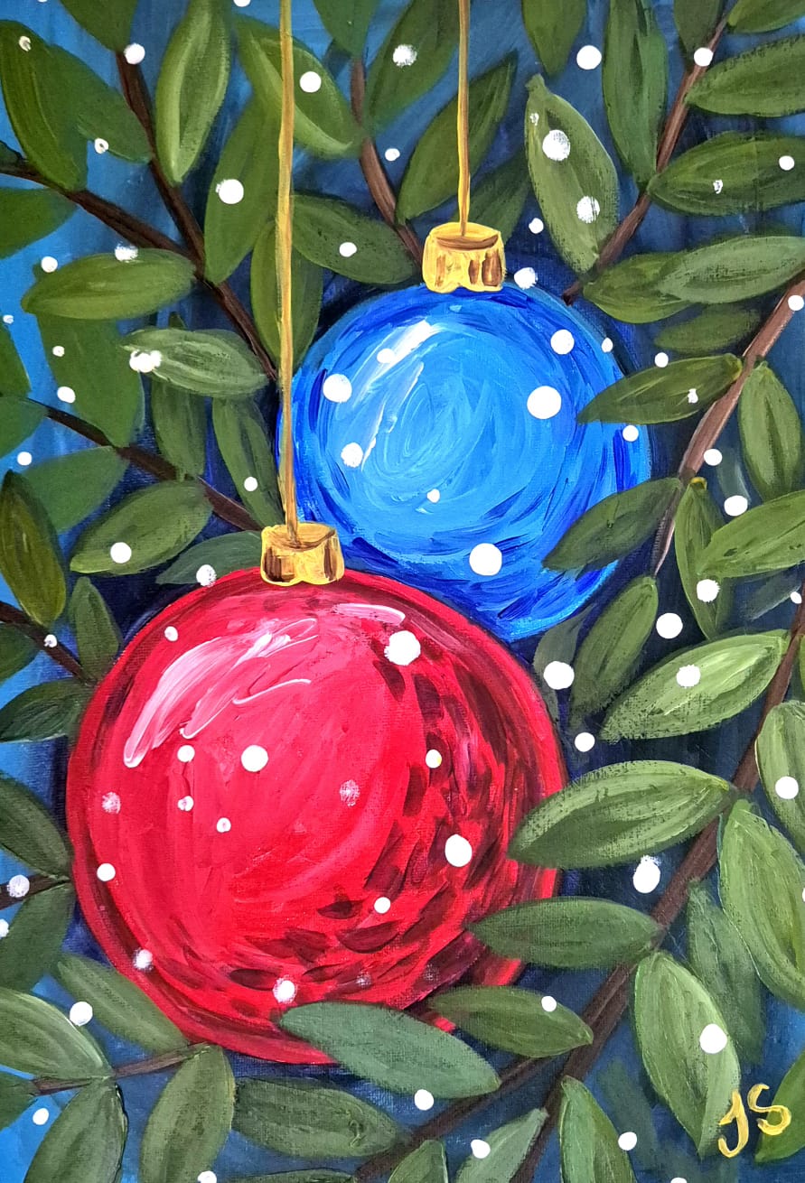 Christmas Baubles painting