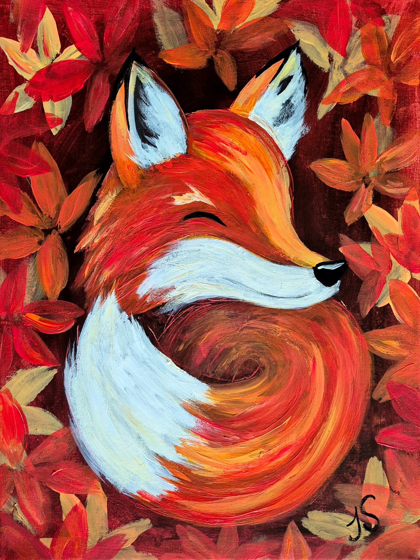 Autumn Fox painting