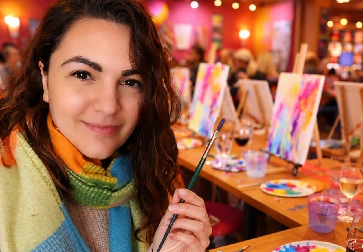 Jessa hosting a paint and sip event
