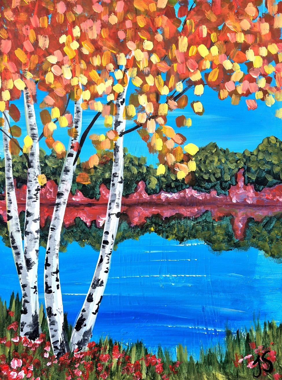 Birch Wood Trees painting