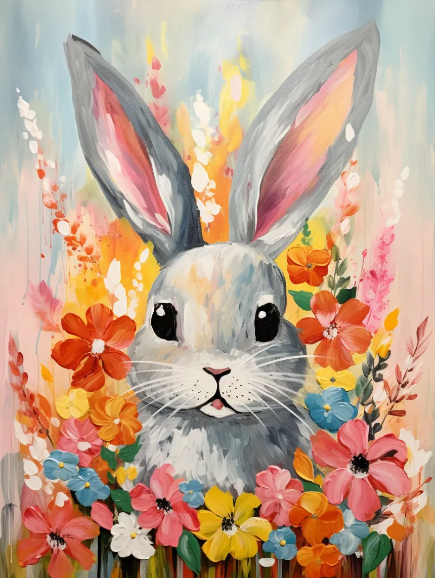 Spring Bunny painting