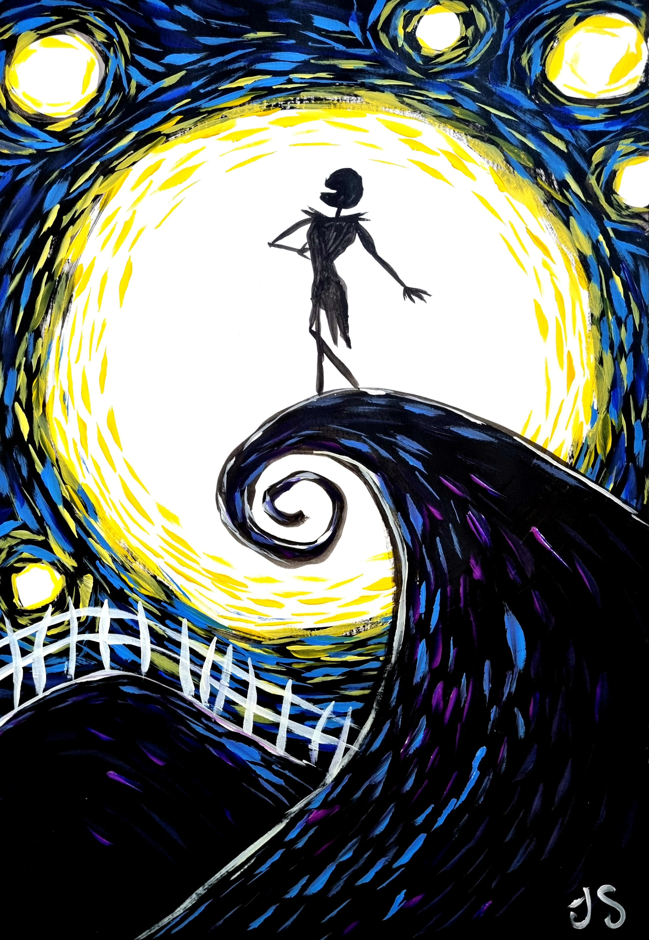 Starry Nightmare Before Christmas painting
