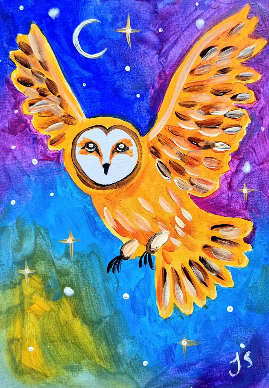 Magical Owl painting