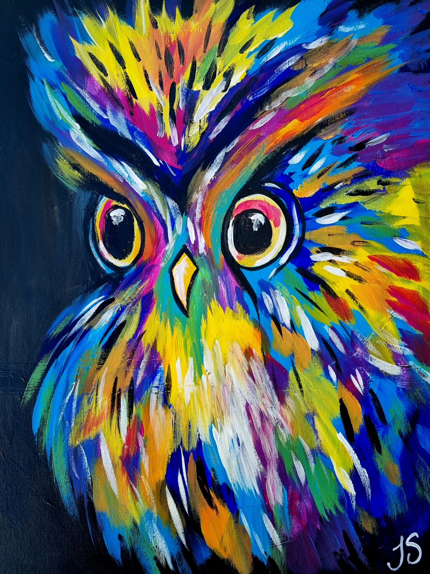 Colourful Owl painting