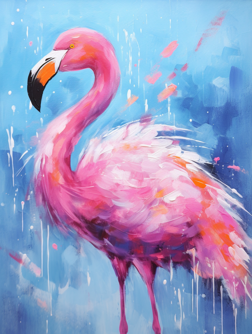 Pink Flamingo painting