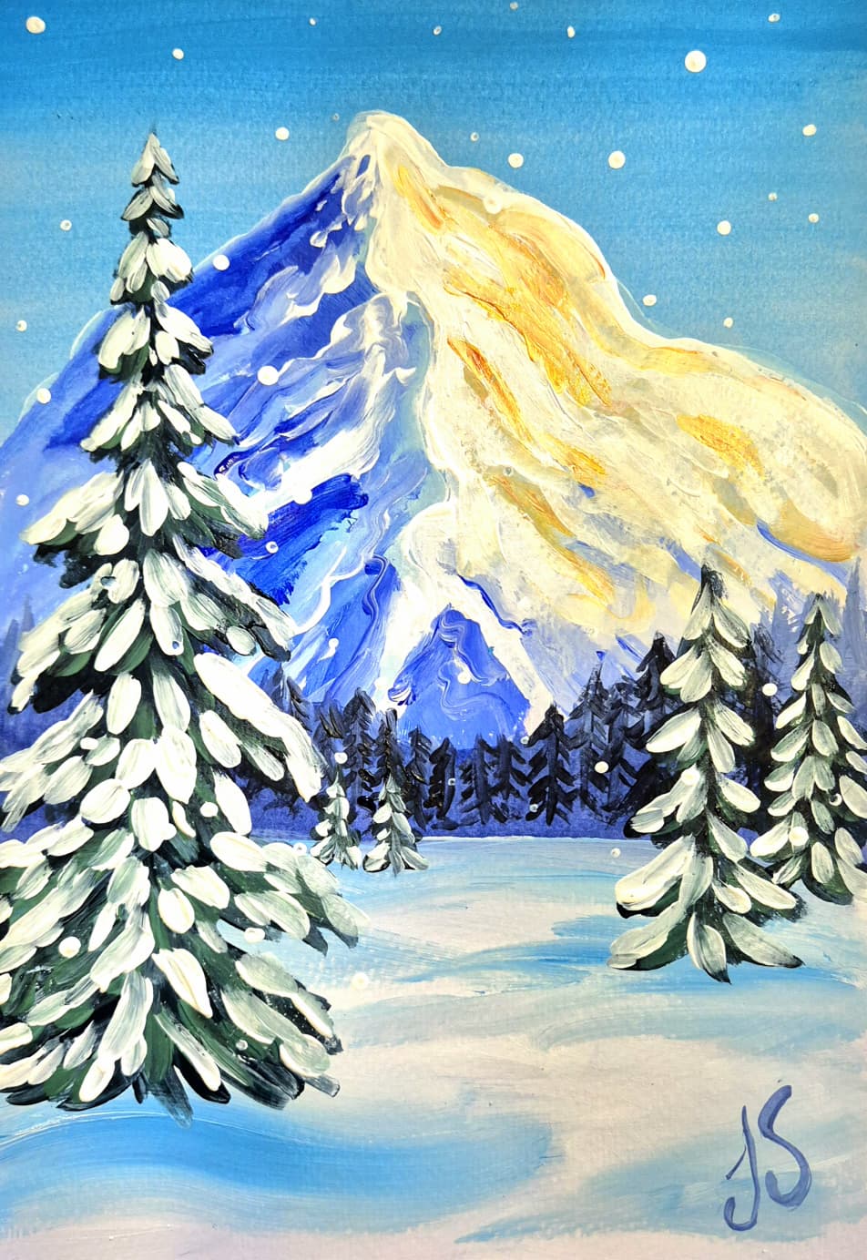 Snowy Mountain painting