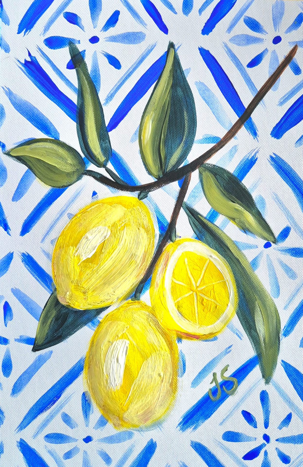 Lemons painting