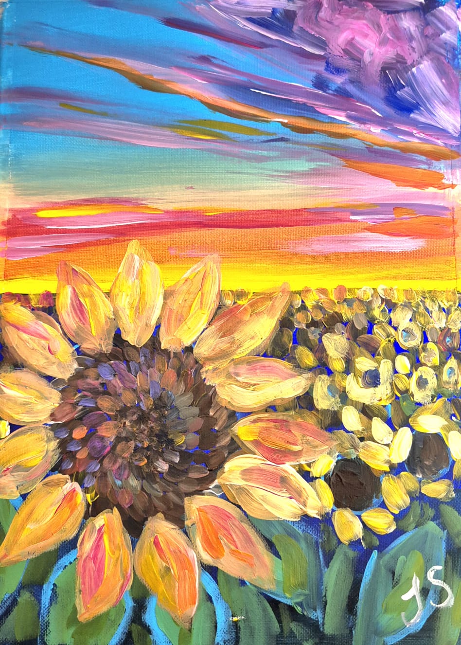 Sunflower Fields painting