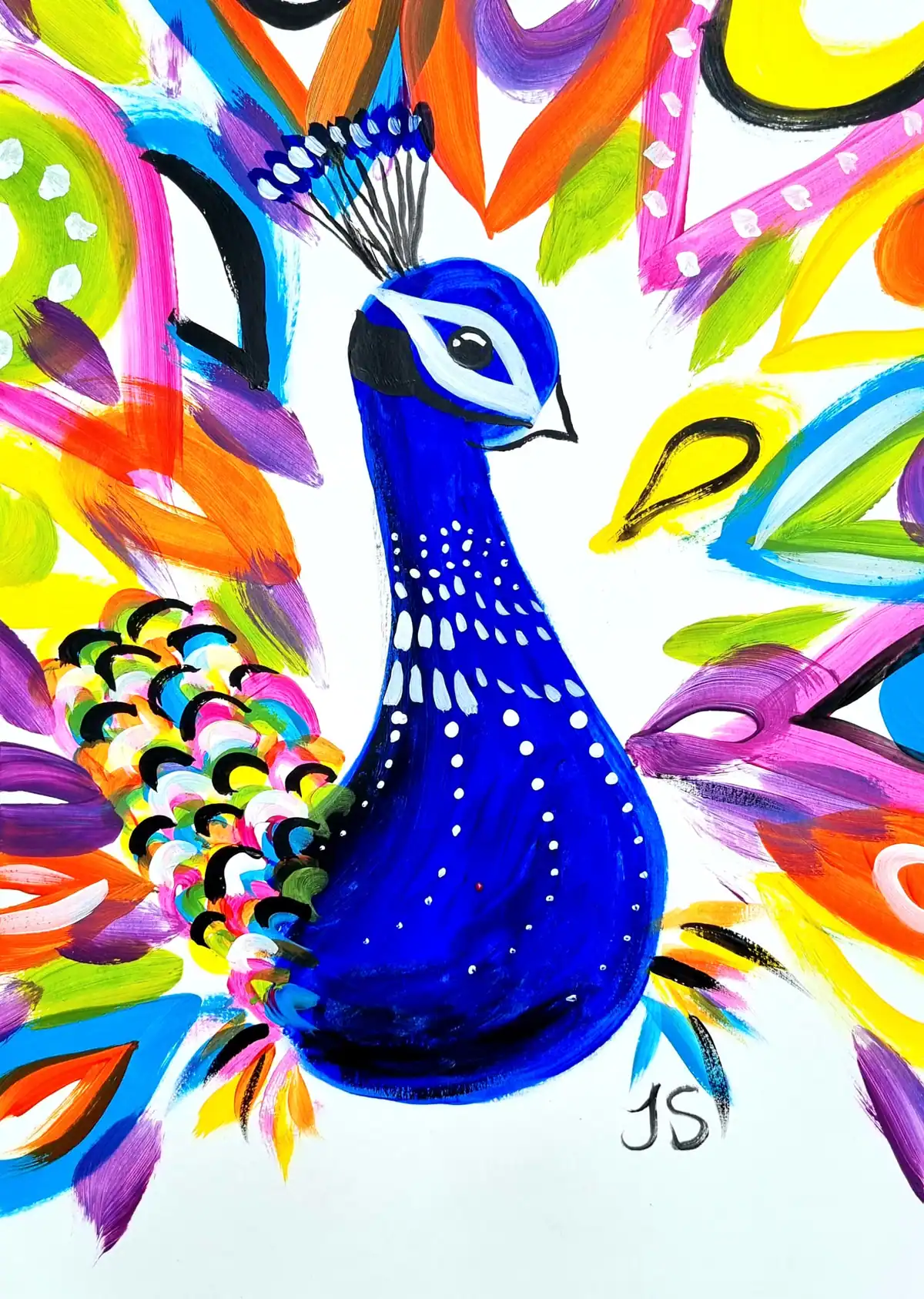 Colourful Peacock painting