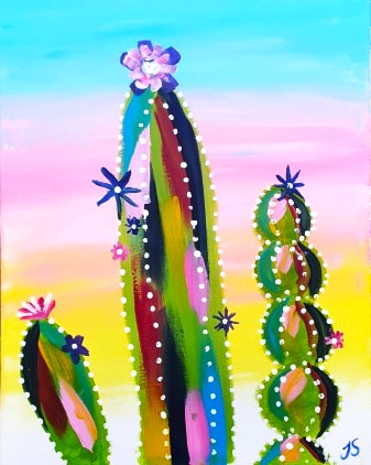 Summer Cactus painting