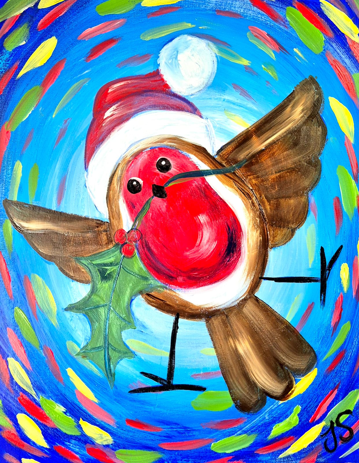 Christmas Robin painting