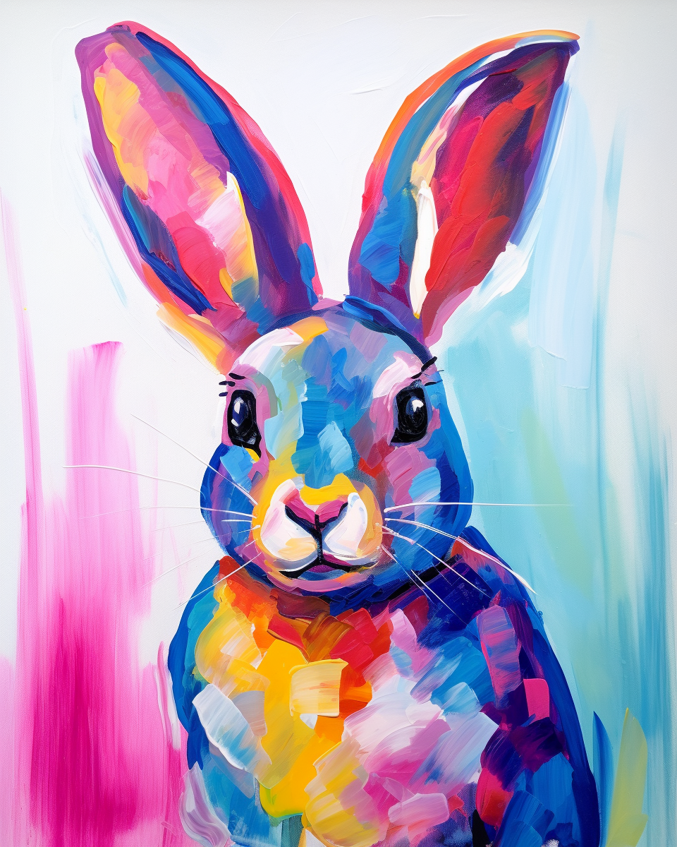 Colourful Bunny painting