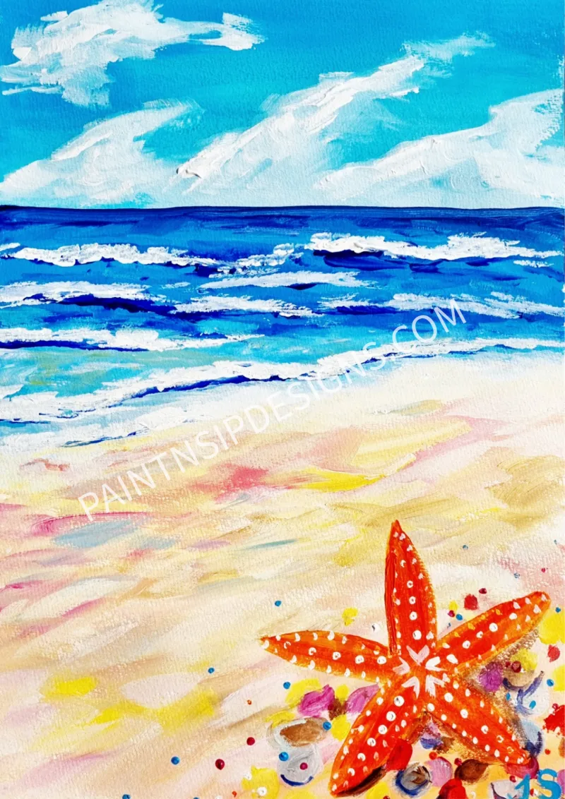 Beached Starfish painting