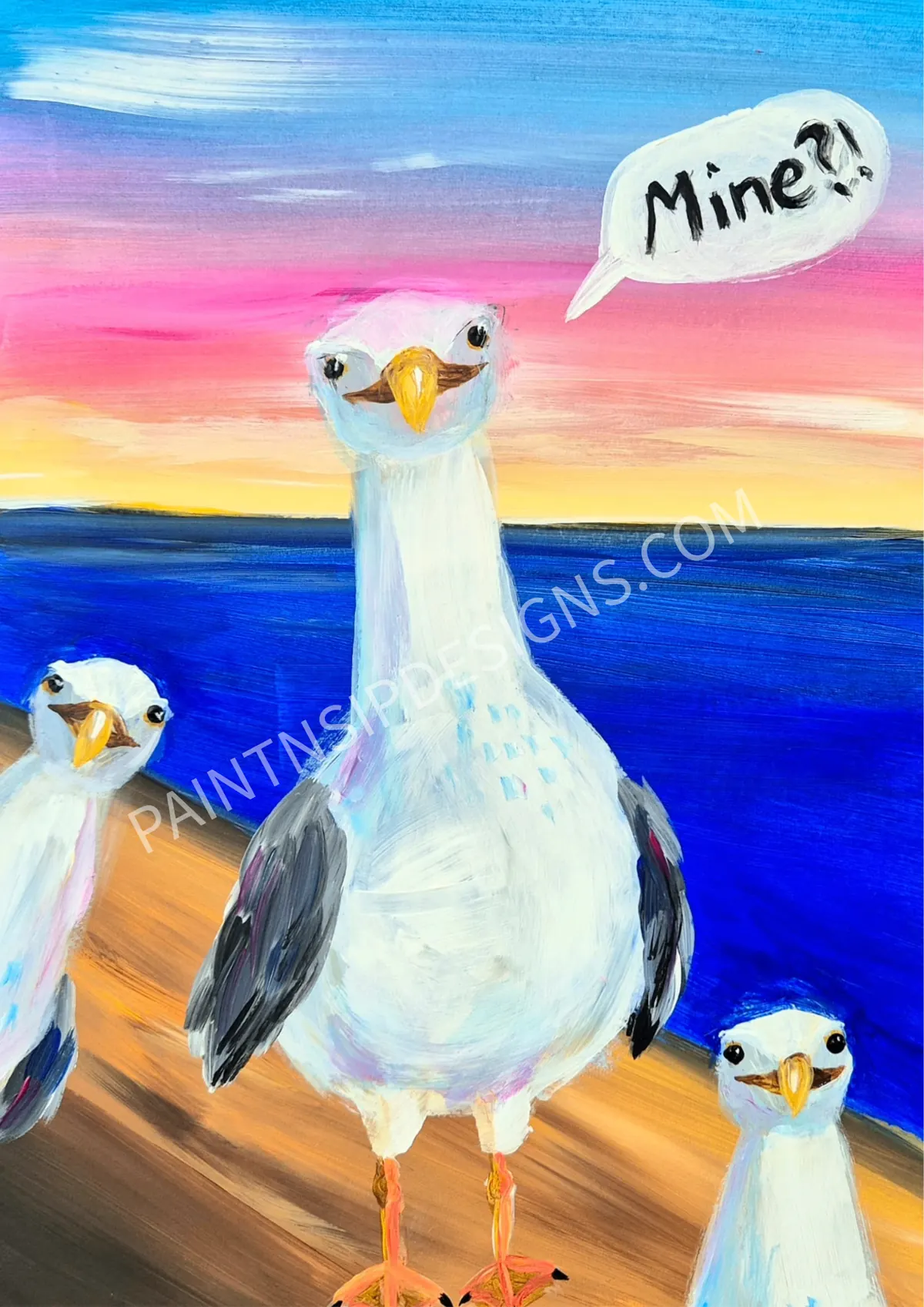 Seagulls painting