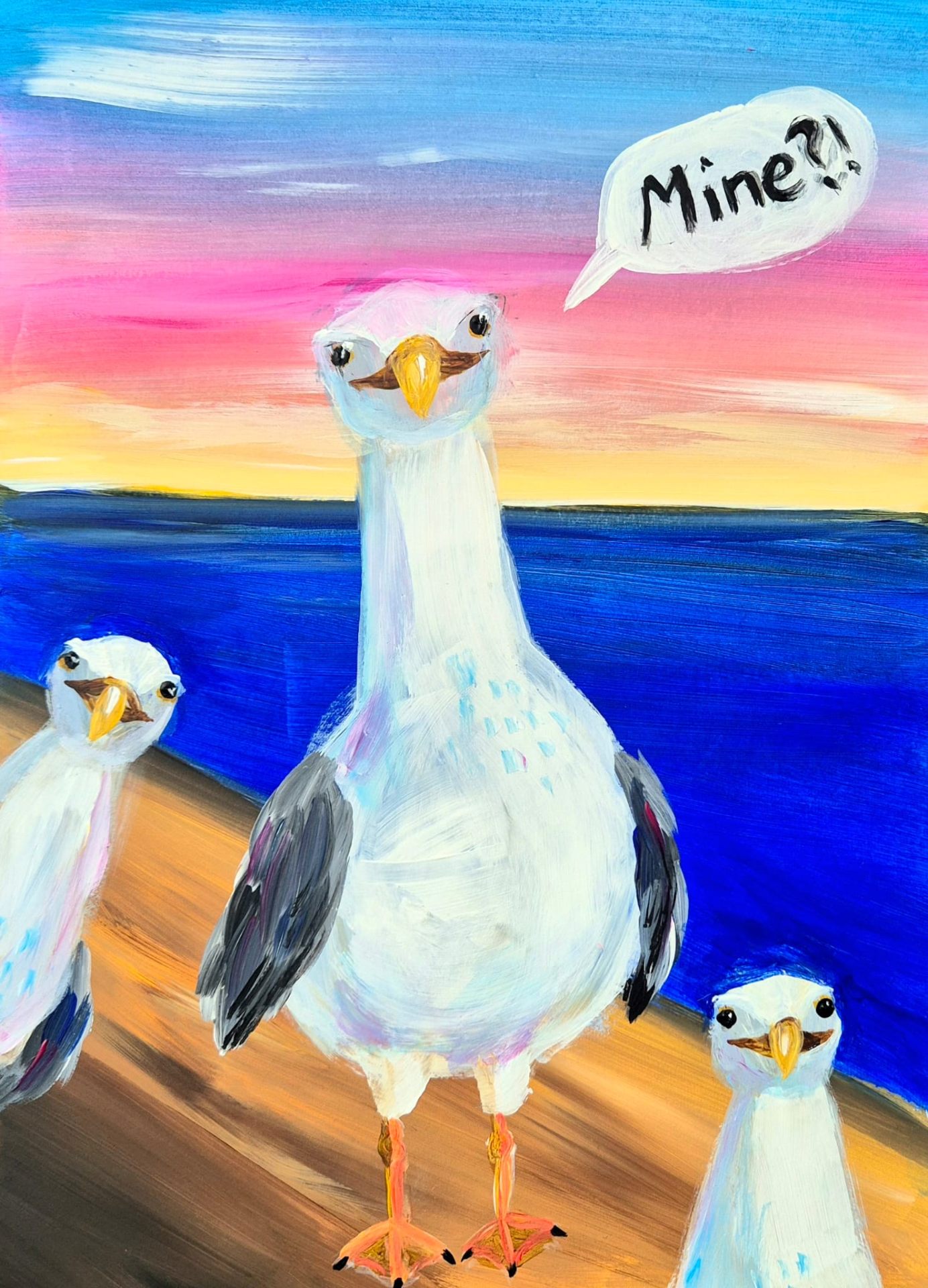 Seagulls painting